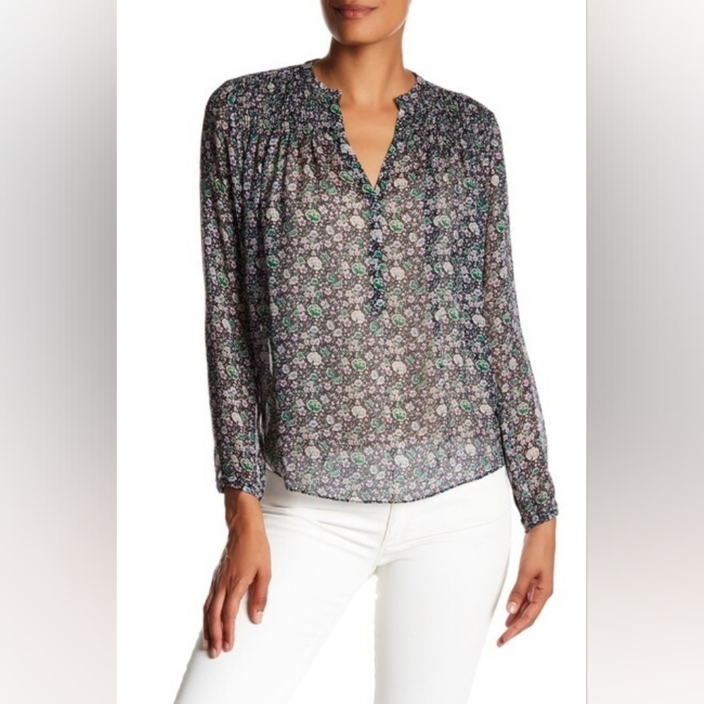 💘 Rebecca Taylor Sz 4 Sheer Silk Blouse